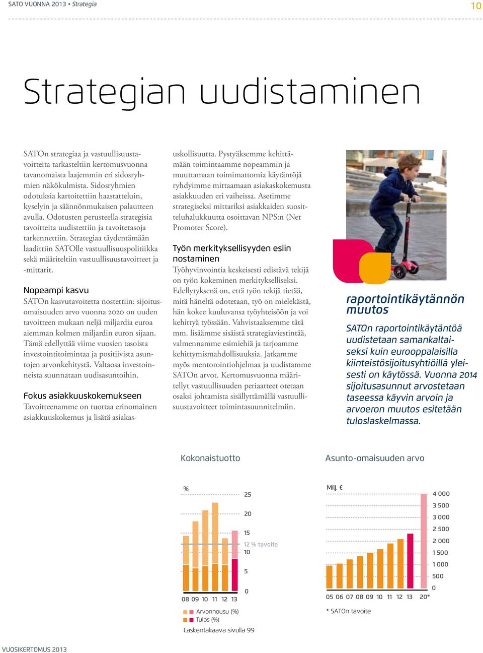 Strategiaa täydentämään laadittiin SATOlle vastuullisuuspolitiikka sekä määriteltiin vastuullisuustavoitteet ja -mittarit.