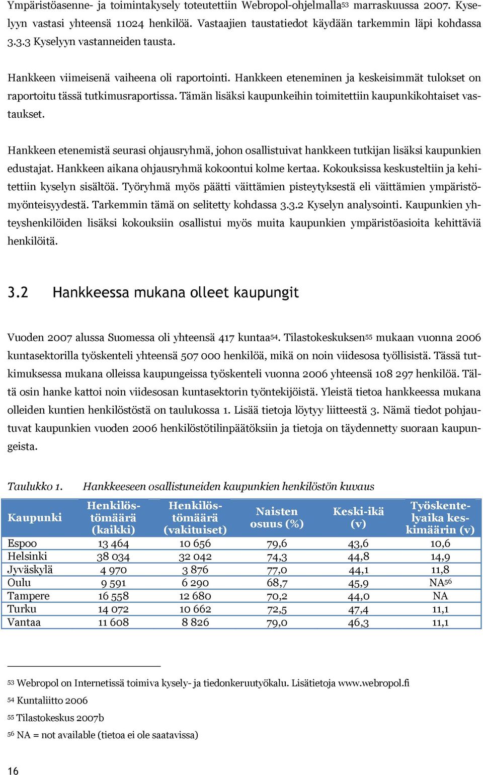 Hankkeen etenemistä seurasi ohjausryhmä, johon osallistuivat hankkeen tutkijan lisäksi kaupunkien edustajat. Hankkeen aikana ohjausryhmä kokoontui kolme kertaa.