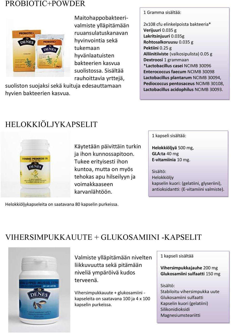 035g Rohtosalkoruusu 0.035 g Pektiini 0.25 g Alliinitiiviste (valkosipulista) 0.