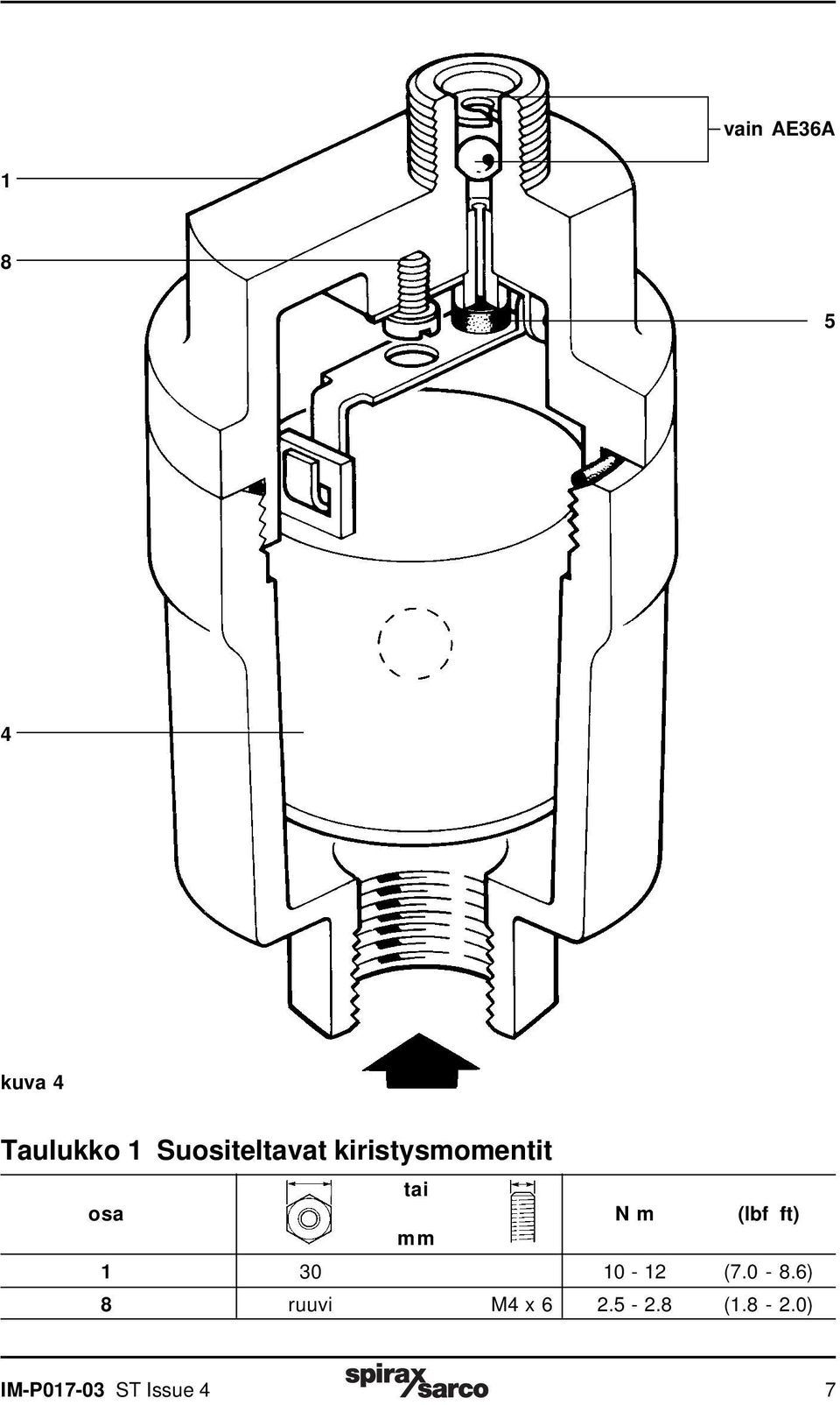 (lbf ft) mm 1 30 10-12 (7.0-8.