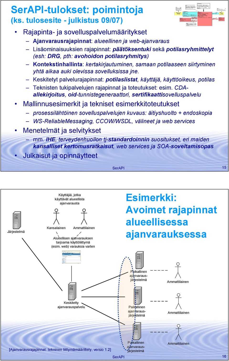 pth: avohoidon potilasryhmitys) Kontekstinhallinta: kertakirjautuminen, samaan potilaaseen siirtyminen yhtä aikaa auki olevissa sovelluksissa jne.