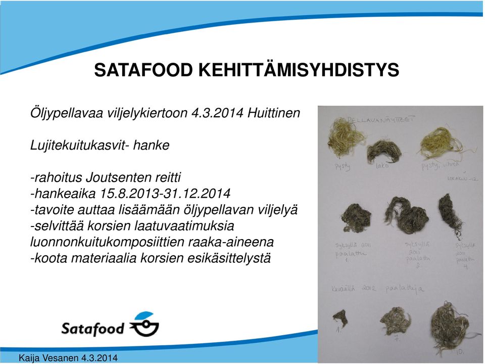 2014 -tavoite auttaa lisäämään öljypellavan viljelyä