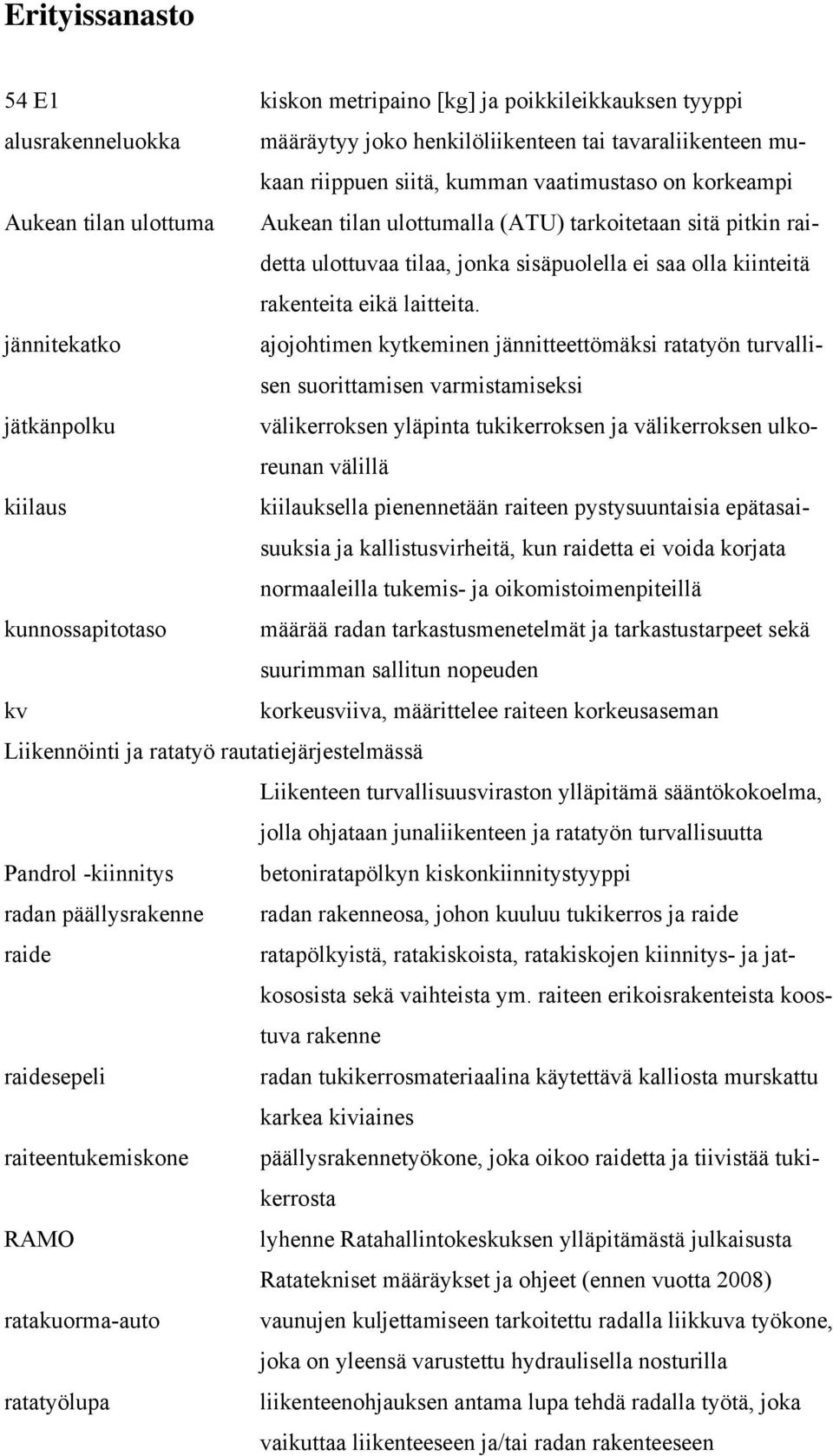 jännitekatko ajojohtimen kytkeminen jännitteettömäksi ratatyön turvallisen suorittamisen varmistamiseksi jätkänpolku välikerroksen yläpinta tukikerroksen ja välikerroksen ulkoreunan välillä kiilaus