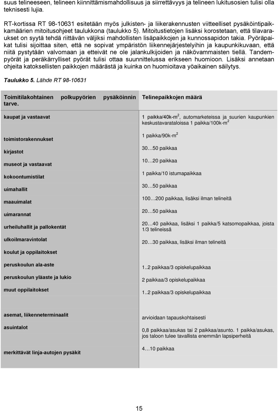 Mitoitustietojen lisäksi korostetaan, että tilavaraukset on syytä tehdä riittävän väljiksi mahdollisten lisäpaikkojen ja kunnossapidon takia.