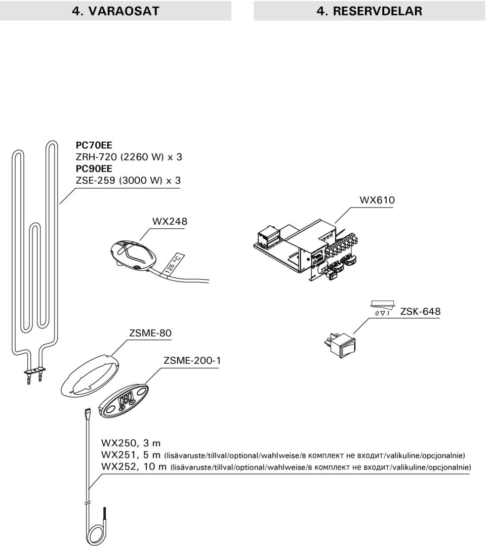 ZSME-80 ZSK-648 ZSME-200-1 WX250, 3 m WX251, 5 m