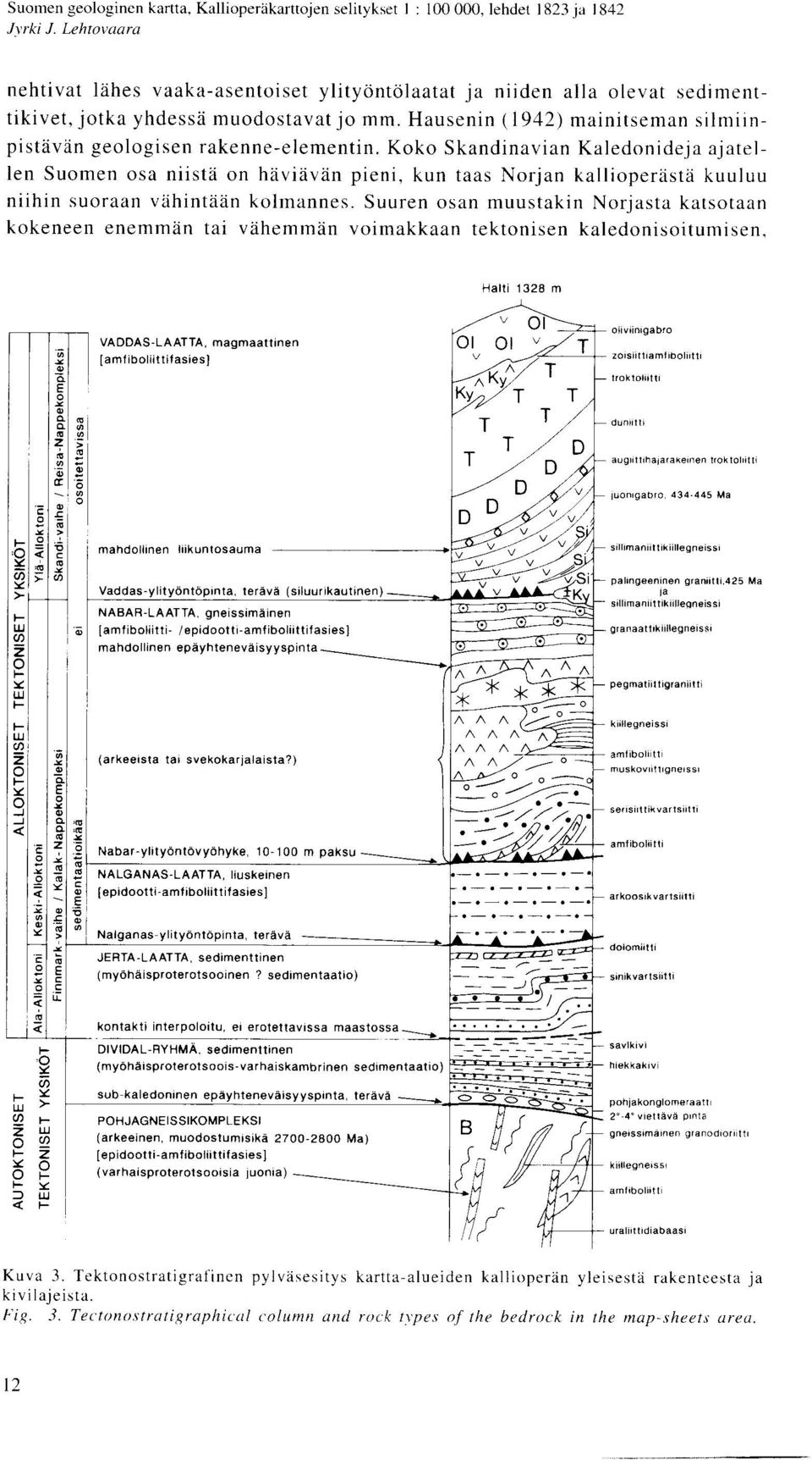 Hausenin (1942) mainitsernan silmiinpistavan geologisen rakenne-elementin.