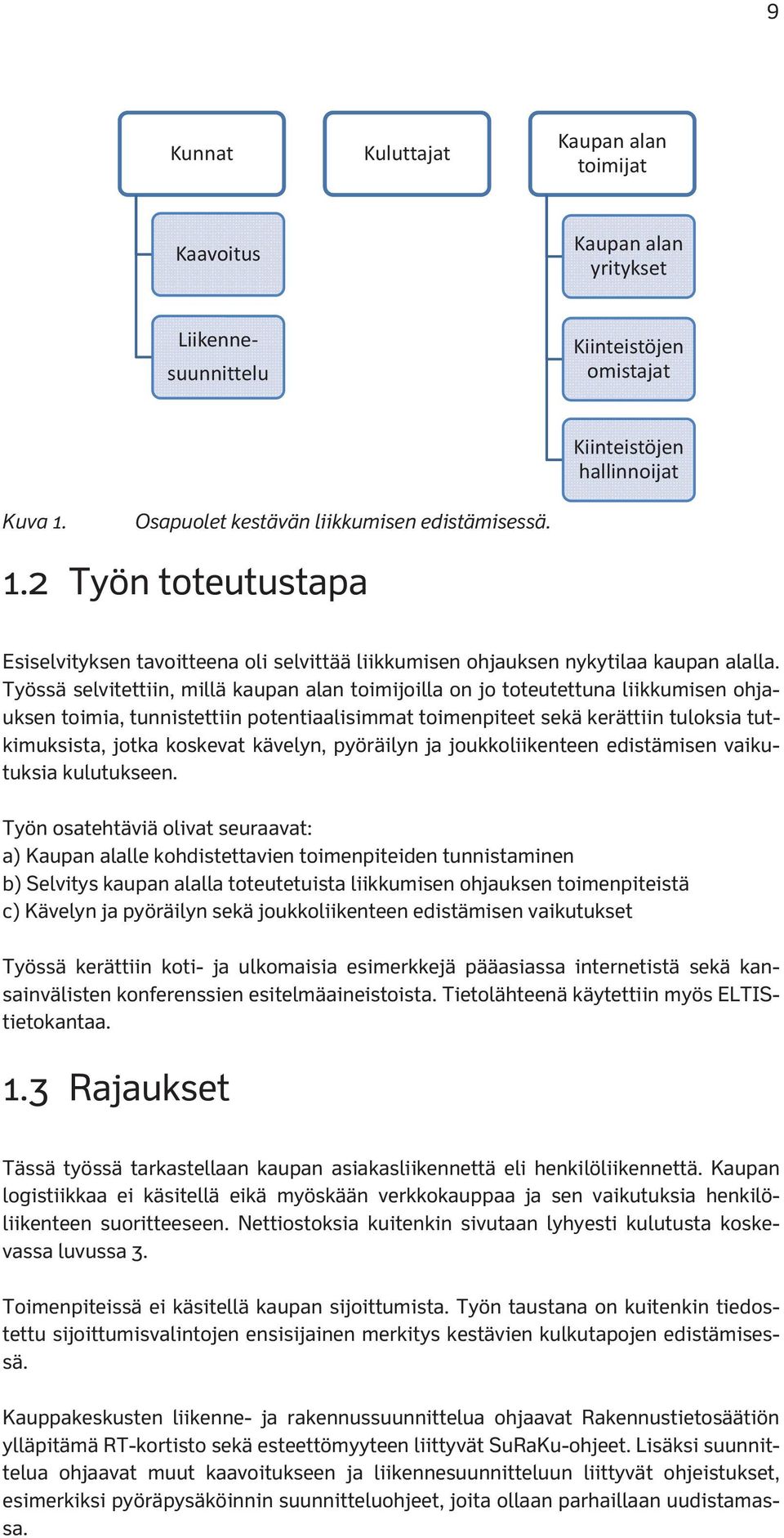 Lisäksi suunnittelua ohjaavat muut kaavoitukseen ja liikennesuunnitteluun liittyvät ohjeistukset, esimerkiksi pyöräpysäköinnin suunnitteluohjeet, joita ollaan parhaillaan uudistamassa.