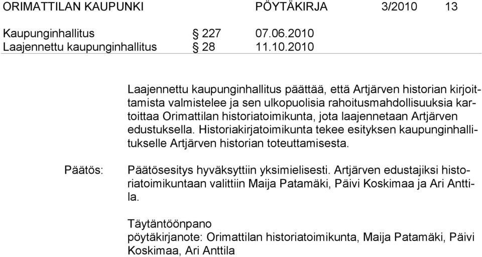 Laajennettu kaupunginhallitus 28 11.10.