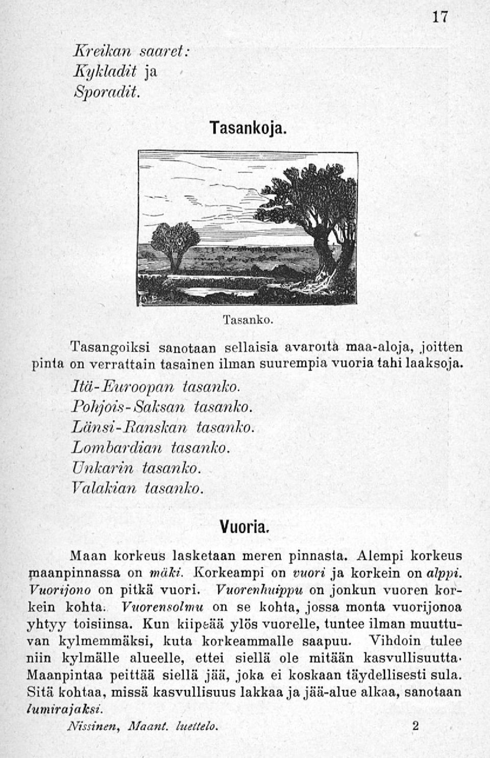 Alempi korkeus maanpinnassa on mäki. Korkeampi on vuori ja korkein on alppi. Vuorijono on pitkä vuori. Vuorenhuippu on jonkun vuoren korkein kohta.