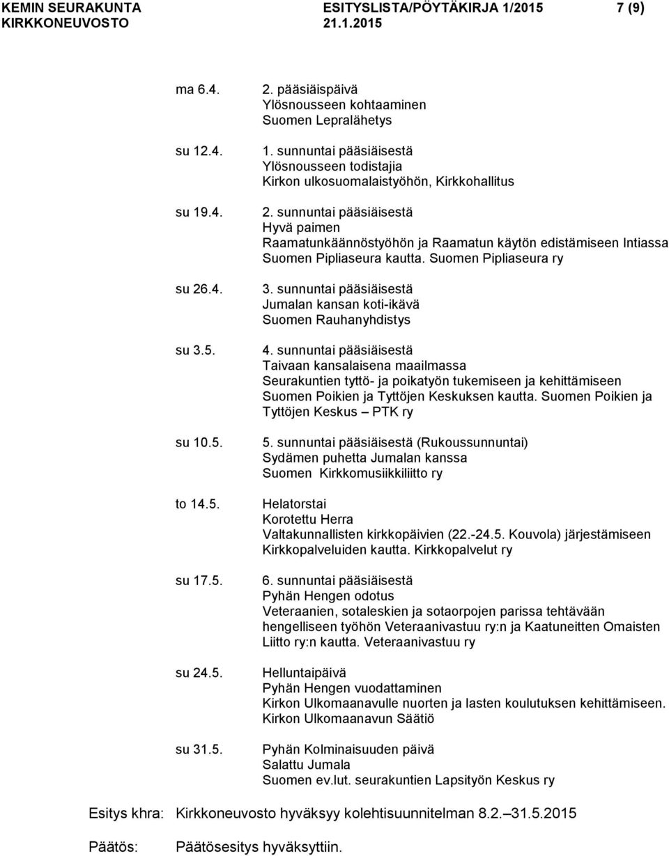 sunnuntai pääsiäisestä Hyvä paimen Raamatunkäännöstyöhön ja Raamatun käytön edistämiseen Intiassa Suomen Pipliaseura kautta. Suomen Pipliaseura ry 3.