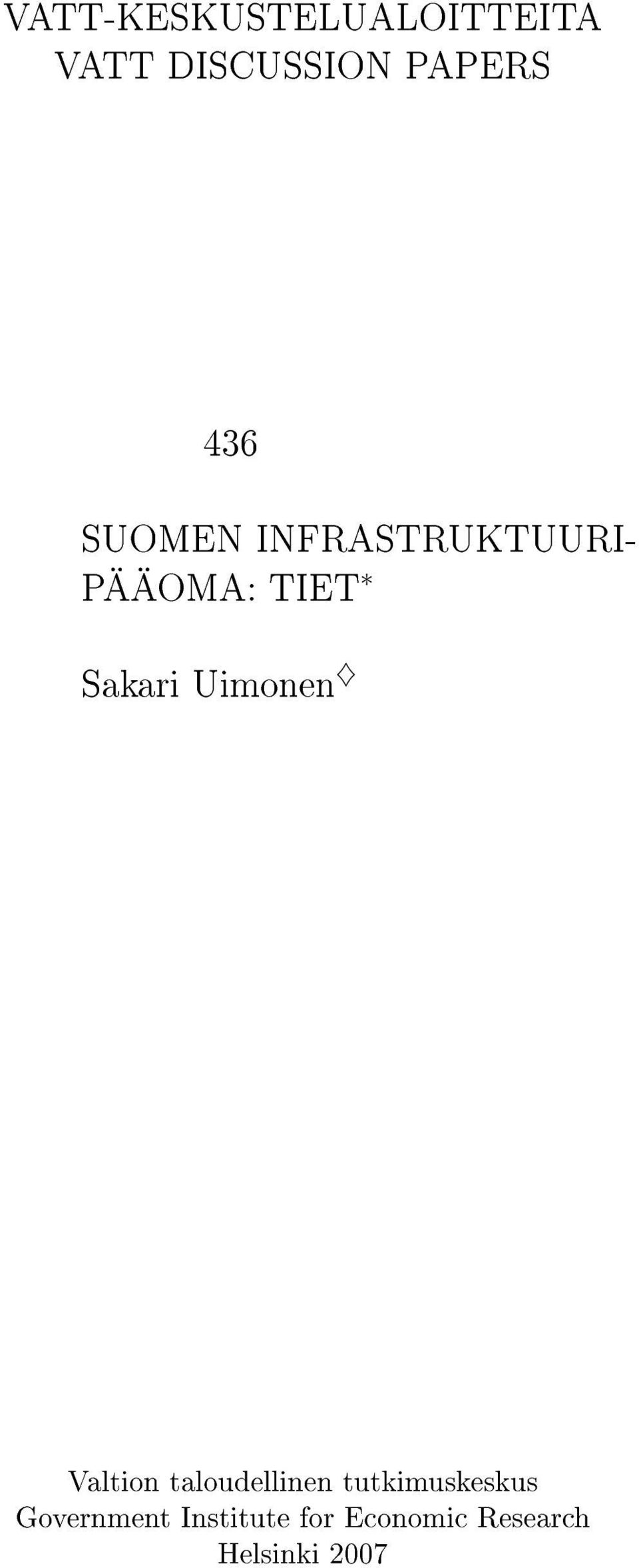 Uimonen Valtion taloudellinen tutkimuskeskus