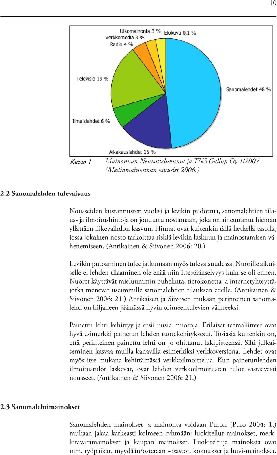 Hinnat ovat kuitenkin tällä hetkellä tasolla, jossa jokainen nosto tarkoittaa riskiä levikin laskuun ja mainostamisen vähenemiseen. (Antikainen & Siivonen 2006: 20.