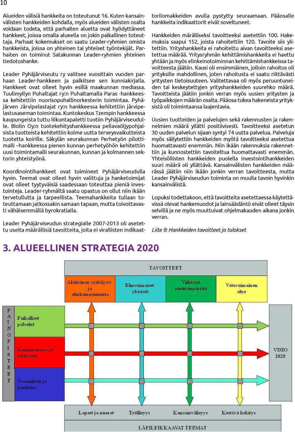 Parhaat kokemukset on saatu Leader-ryhmien omista hankkeista, joissa on yhteinen tai yhteiset työntekijät. Parhaiten on toiminut Satakunnan Leader-ryhmien yhteinen tiedotushanke.