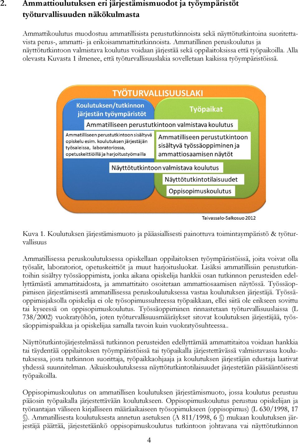 Alla olevasta Kuvasta 1 ilmenee, että työturvallisuuslakia sovelletaan kaikissa työympäristöissä. Kuva 1.