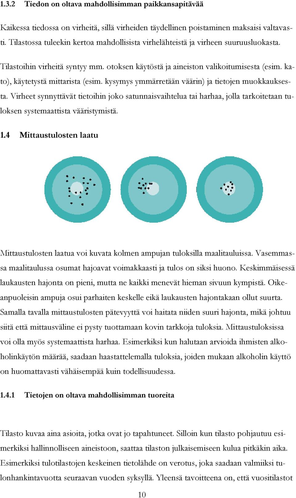 kato), käytetystä mittarista (esim. kysymys ymmärretään väärin) ja tietojen muokkauksesta.