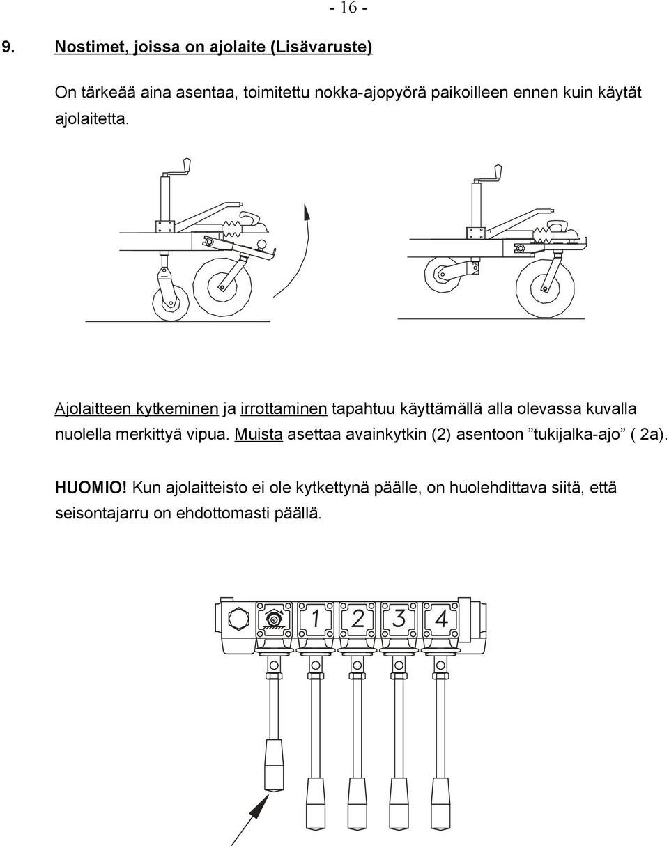 ennen kuin käytät ajolaitetta.