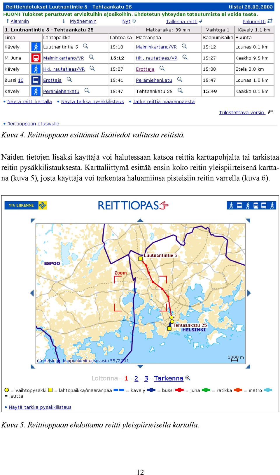 pysäkkilistauksesta.