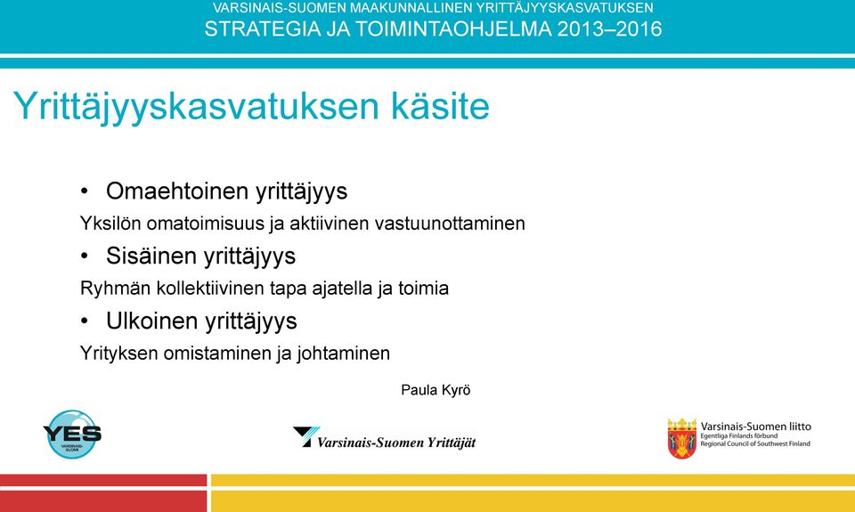 Sisäinen yrittäjyys Ryhmän kollektiivinen tapa ajatella ja