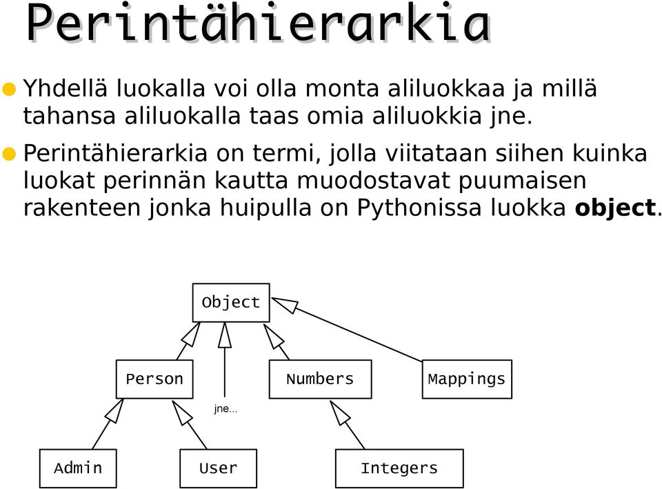 Perintähierarkia on termi, jolla viitataan siihen kuinka luokat perinnän kautta