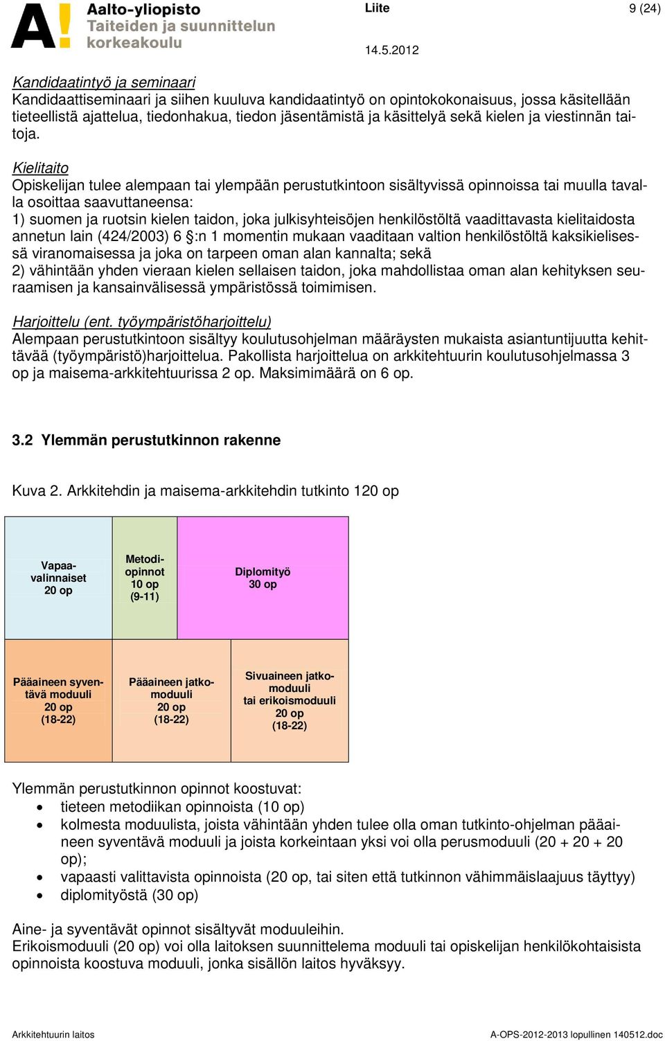 Kielitaito Opiskelijan tulee alempaan tai ylempään perustutkintoon sisältyvissä opinnoissa tai muulla tavalla osoittaa saavuttaneensa: 1) suomen ja ruotsin kielen taidon, joka julkisyhteisöjen