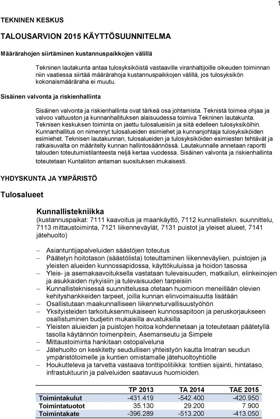 Sisäinen valvonta ja riskienhallinta Sisäinen valvonta ja riskienhallinta ovat tärkeä osa johtamista.