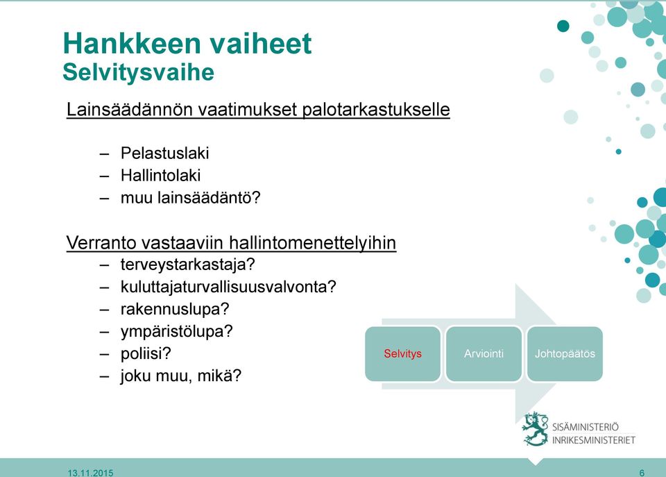 Verranto vastaaviin hallintomenettelyihin terveystarkastaja?