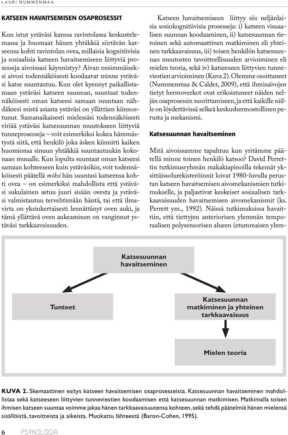 Kun olet kyennyt paikallistamaan ystäväsi katseen suunnan, suuntaat todennäköisesti oman katseesi samaan suuntaan nähdäksesi mistä asiasta ystäväsi on yllättäen kiinnostunut.