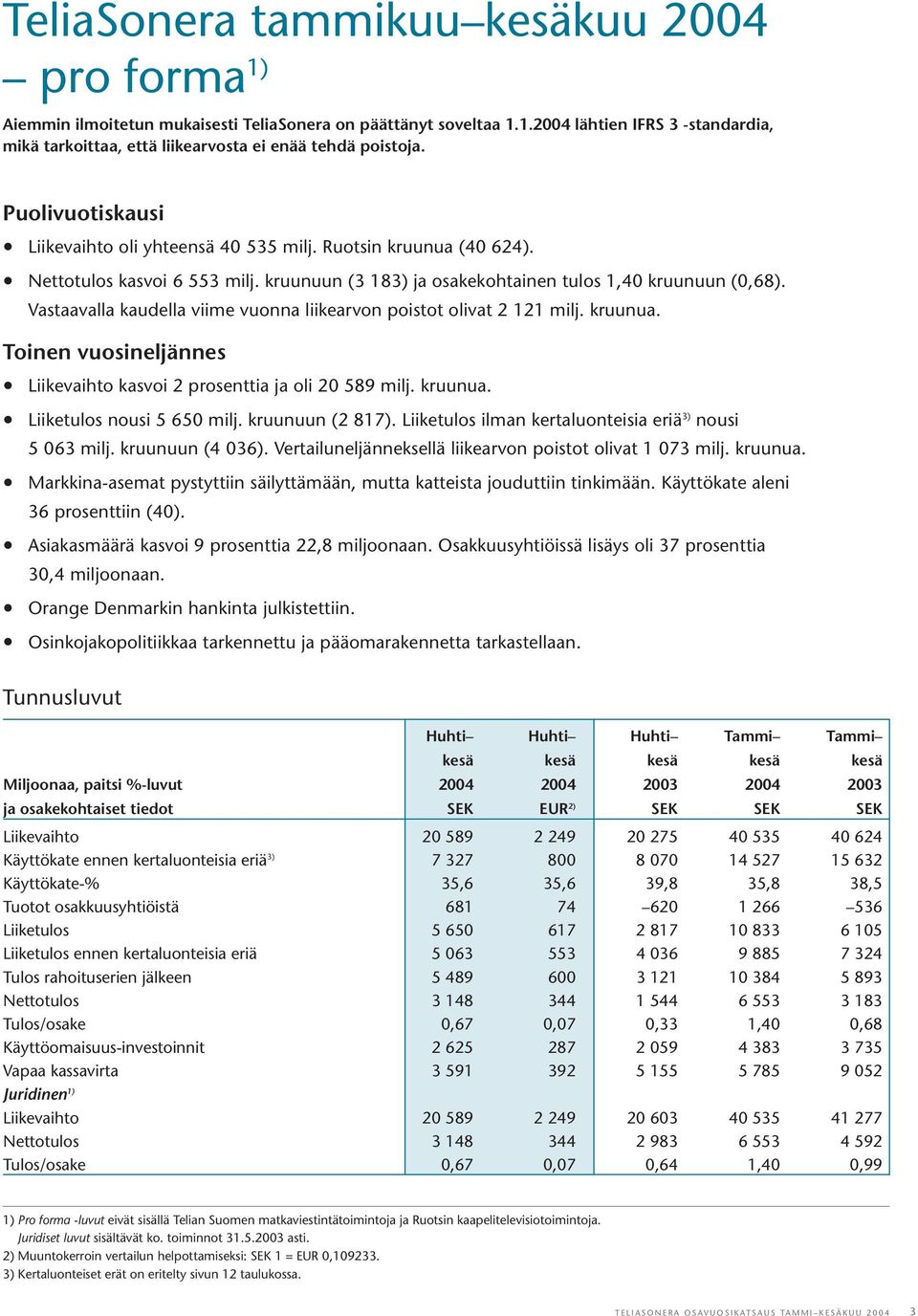 Vastaavalla kaudella viime vuonna liikearvon poistot olivat 2 121 milj. kruunua. Toinen vuosineljännes Liikevaihto kasvoi 2 prosenttia ja oli 20 589 milj. kruunua. Liiketulos nousi 5 650 milj.