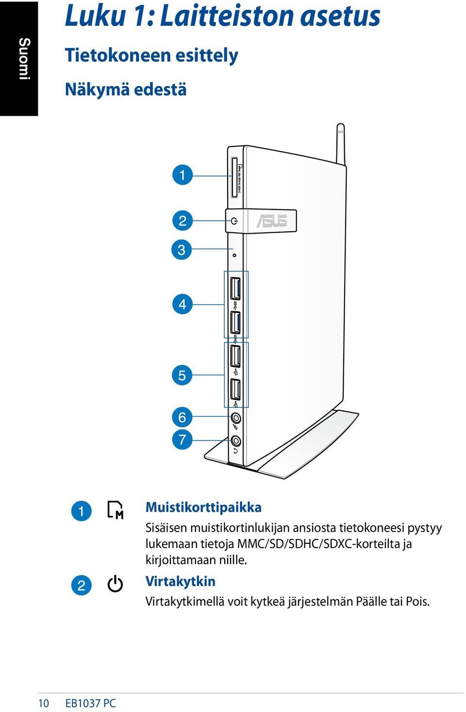 pystyy lukemaan tietoja MMC/SD/SDHC/SDXC-korteilta ja kirjoittamaan