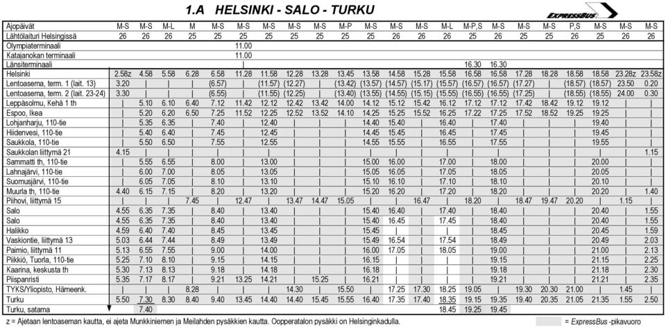 28 18.28 18.58 18.58 23.28z 23.58z Lentoasema, term. 1 (lait. 13) 3.20 (6.57) (11.57) (12.27) (13.42) (13.57) (14.57) (15.17) (15.57) (16.57) (16.57) (17.27) (18.57) (18.57) 23.50 0.