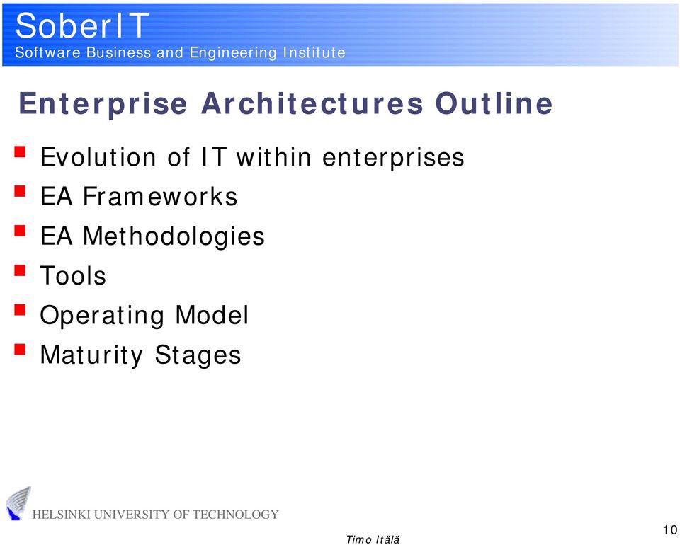 EA Frameworks EA Methodologies