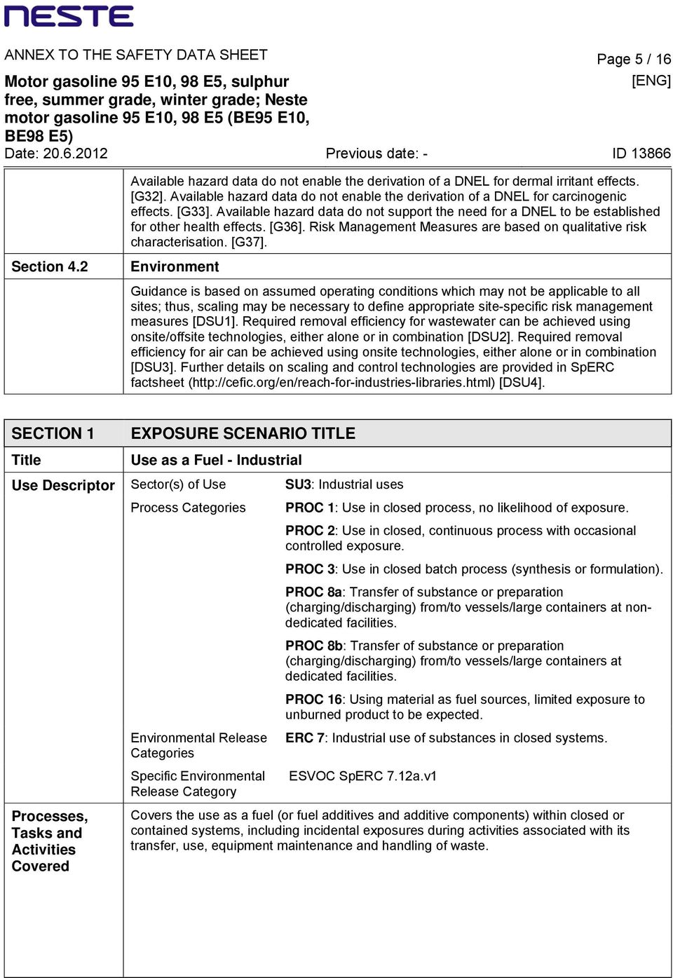 [G36]. Risk Management Measures are based on qualitative risk characterisation. [G37].