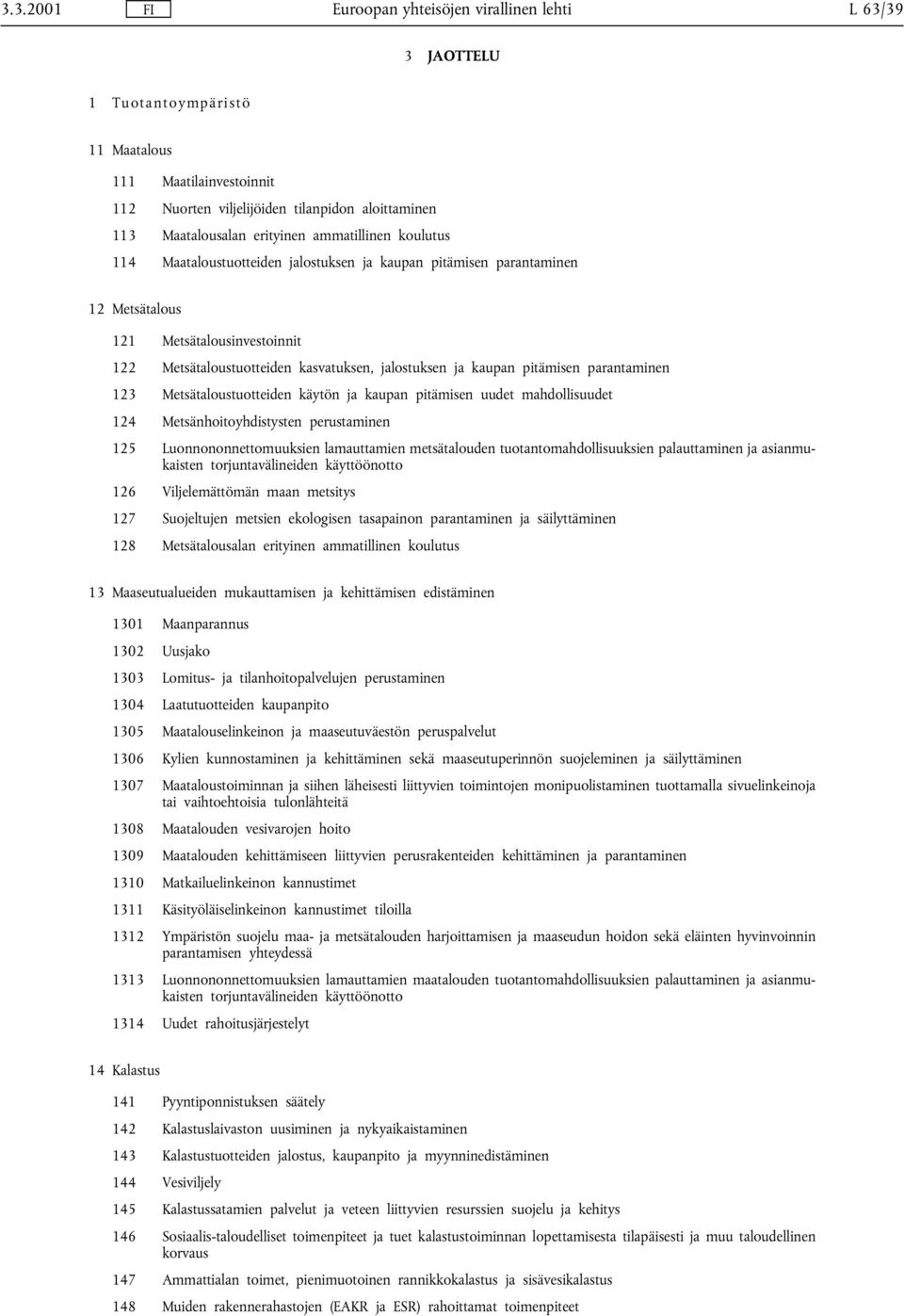 kaupan pitämisen parantaminen 123 Metsätaloustuotteiden käytön ja kaupan pitämisen uudet mahdollisuudet 124 Metsänhoitoyhdistysten perustaminen 125 Luonnononnettomuuksien lamauttamien metsätalouden