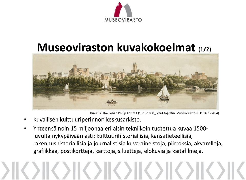 miljoonaa erilaisin tekniikoin tuotettua kuvaa 1500- luvulta nykypäivään asti: kulttuurihistoriallisia,