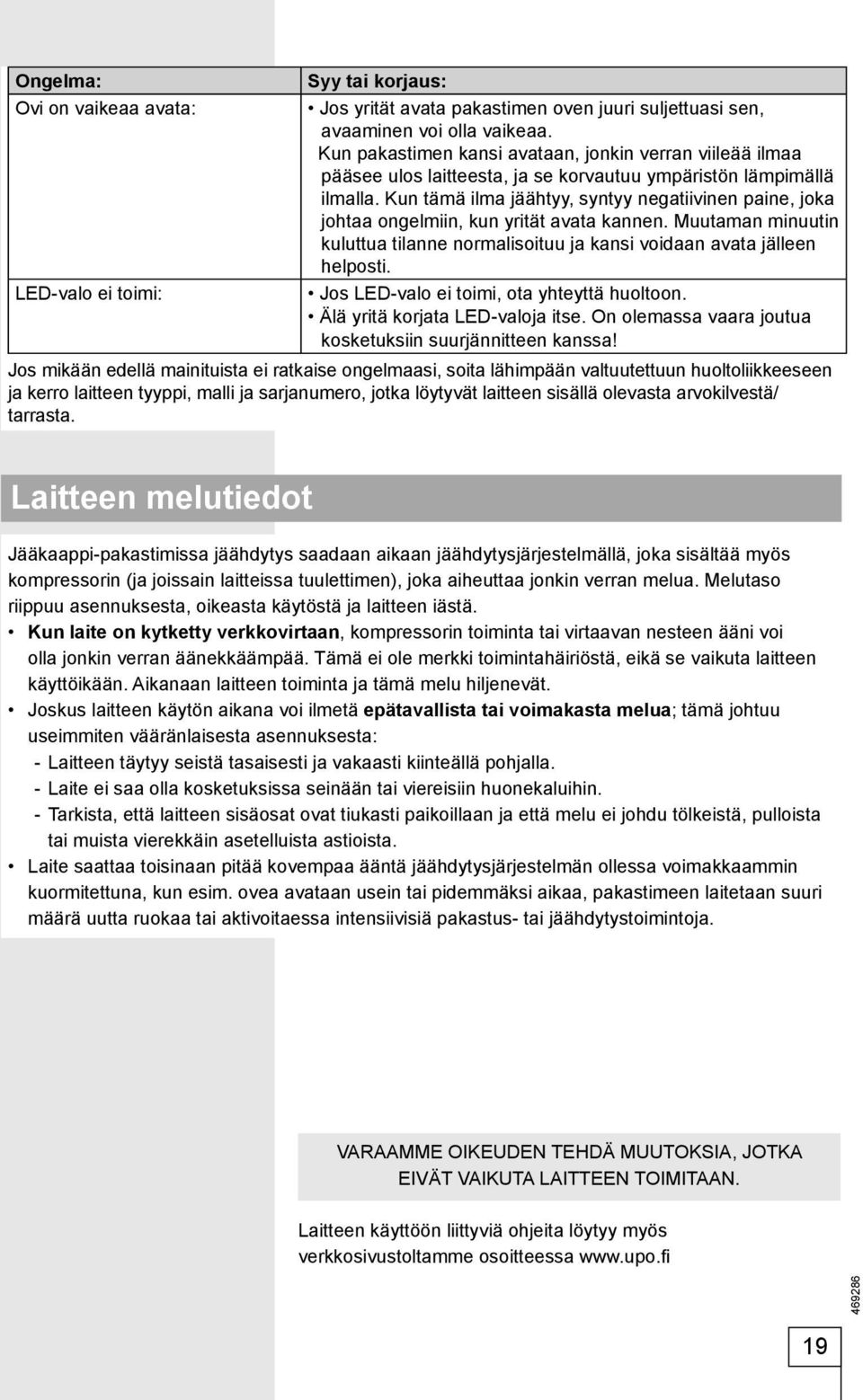 Kun tämä ilma jäähtyy, syntyy negatiivinen paine, joka johtaa ongelmiin, kun yrität avata kannen. Muutaman minuutin kuluttua tilanne normalisoituu ja kansi voidaan avata jälleen helposti.