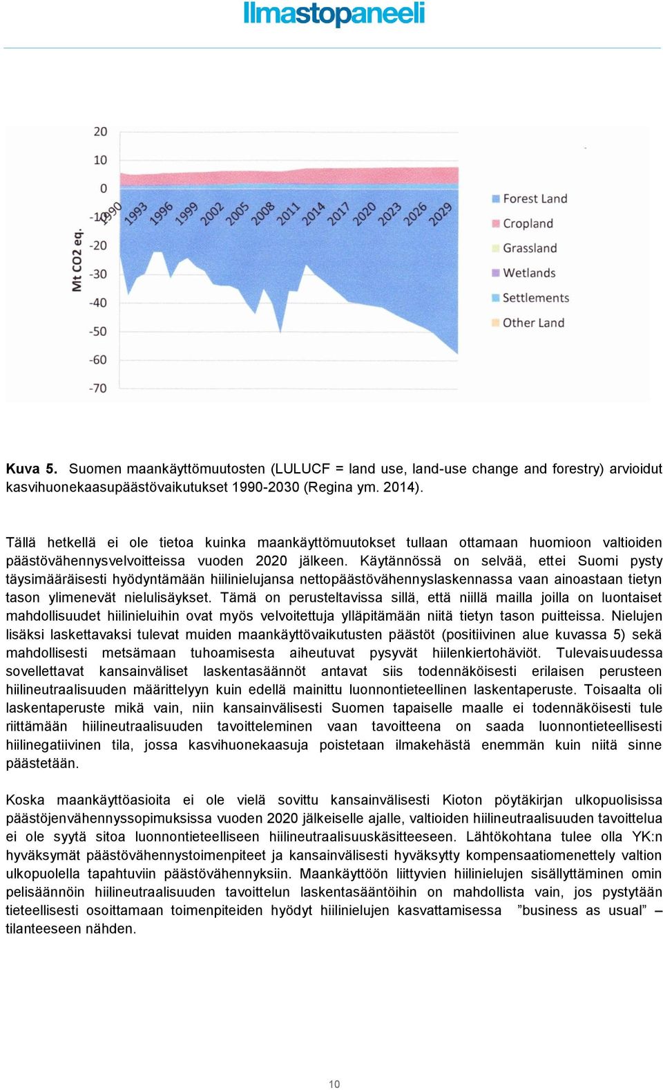 Käytännössä on selvää, ettei Suomi pysty täysimääräisesti hyödyntämään hiilinielujansa nettopäästövähennyslaskennassa vaan ainoastaan tietyn tason ylimenevät nielulisäykset.