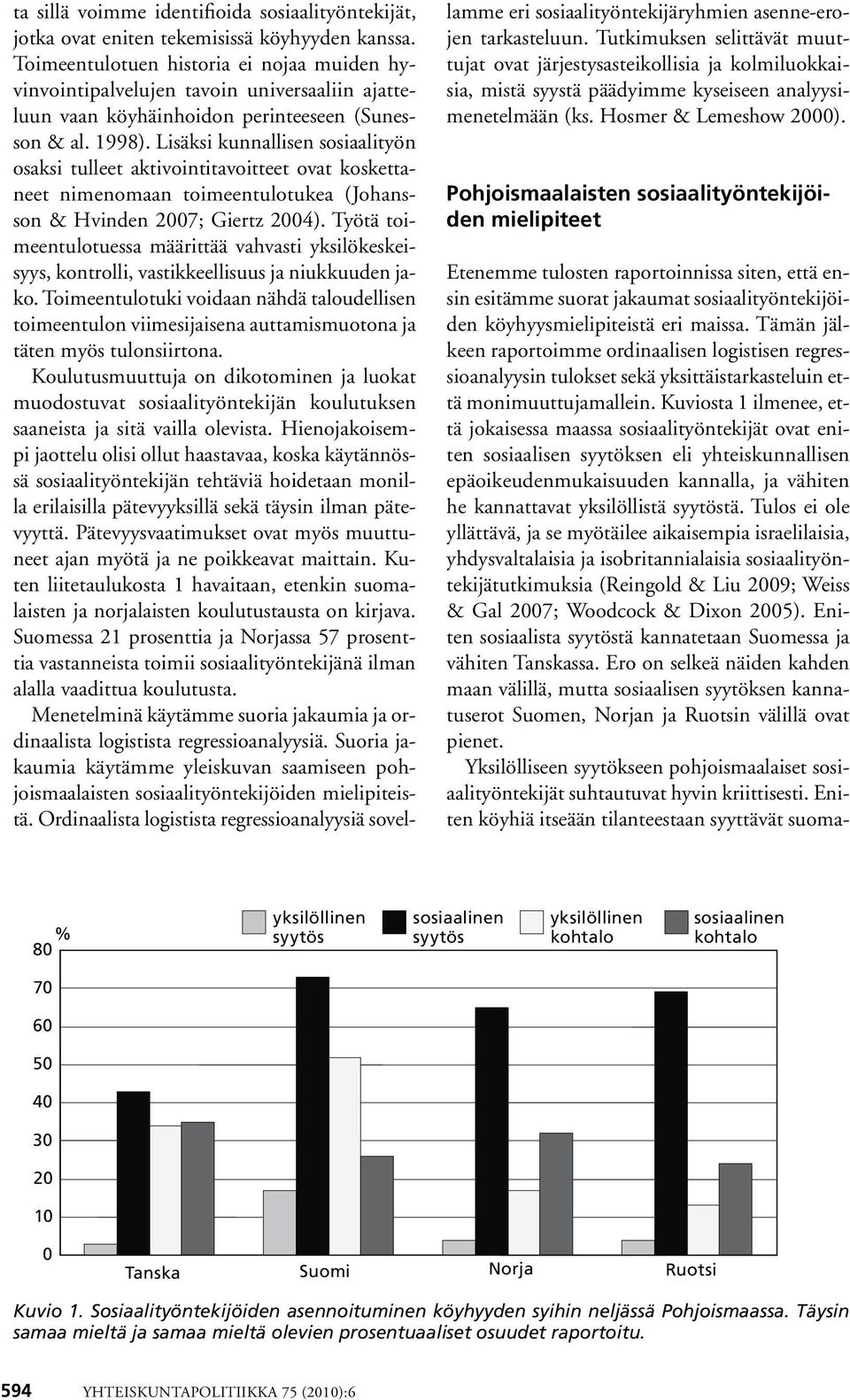 Lisäksi kunnallisen sosiaalityön osaksi tulleet aktivointitavoitteet ovat koskettaneet nimenomaan toimeentulotukea (Johansson & Hvinden 2007; Giertz 2004).