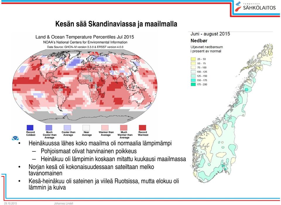 mitattu kuukausi maailmassa Norjan kesä oli kokonaisuudessaan sateiltaan melko