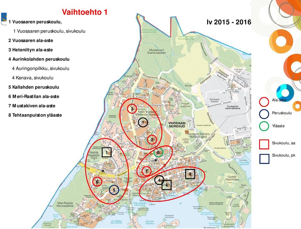 Kanava, sivukoulu 5 Kallahden peruskoulu 6 Meri-Rastilan ala-aste 7 Mustakiven ala-aste