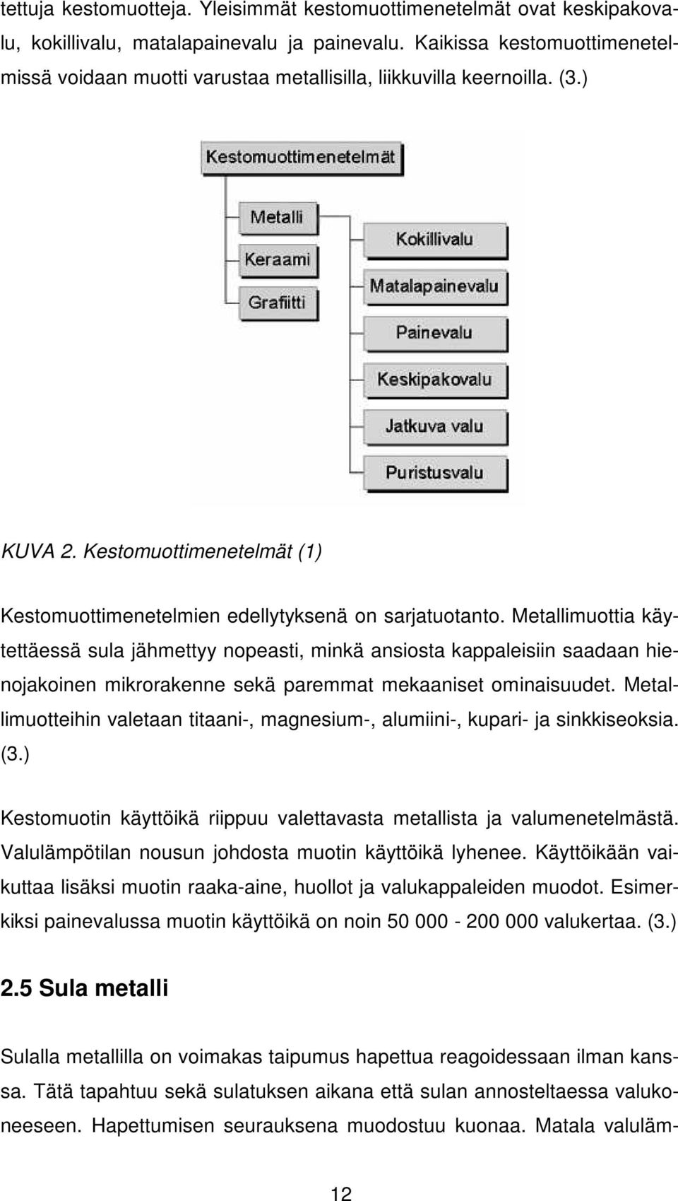 Metallimuottia käytettäessä sula jähmettyy nopeasti, minkä ansiosta kappaleisiin saadaan hienojakoinen mikrorakenne sekä paremmat mekaaniset ominaisuudet.