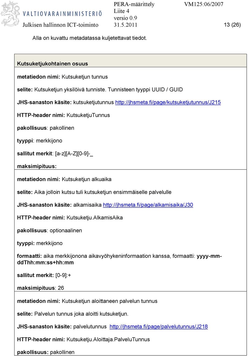 fi/page/kutsuketjutunnus/j215 HTTP-header nimi: KutsuketjuTunnus sallitut merkit: [a-z][a-z][0-9]-_ maksimipituus: metatiedon nimi: Kutsuketjun alkuaika selite: Aika jolloin kutsu tuli kutsuketjun