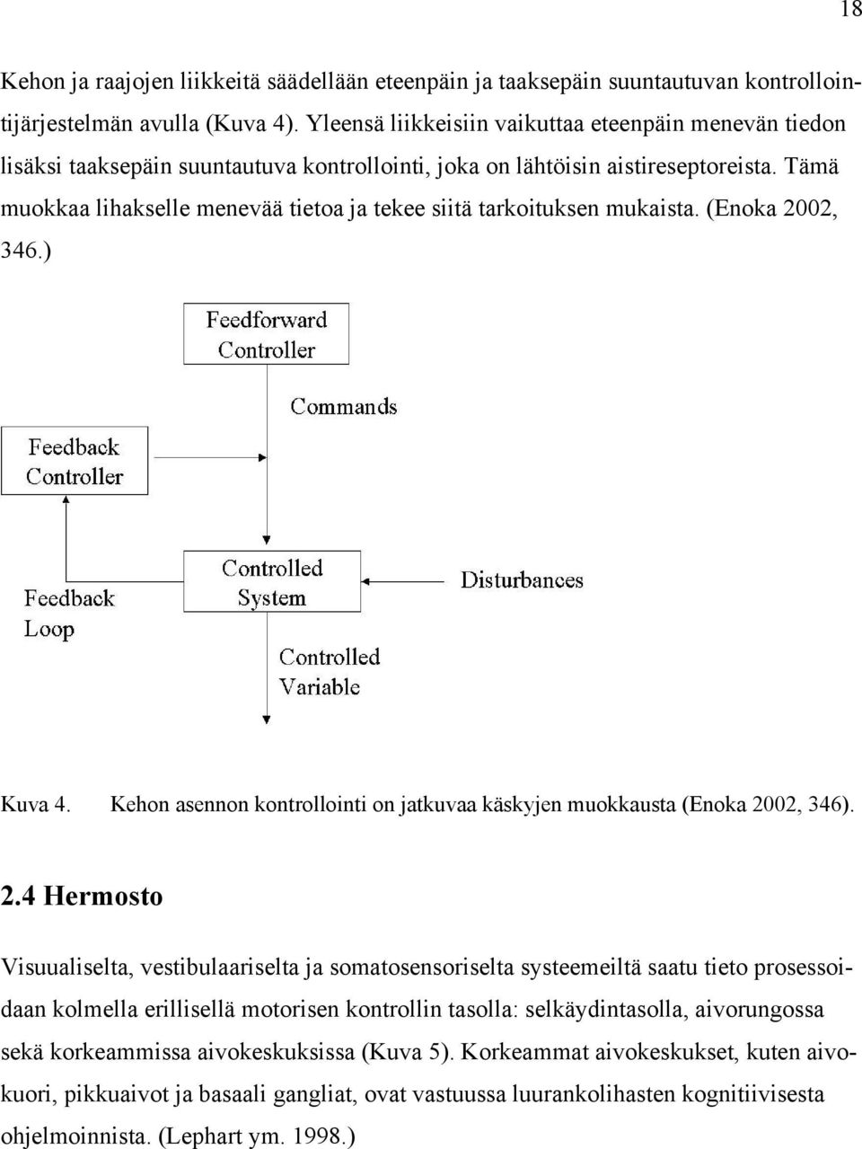 Tämä muokkaa lihakselle menevää tietoa ja tekee siitä tarkoituksen mukaista. (Enoka 20