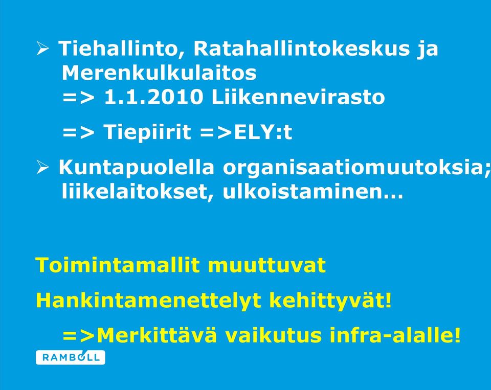 organisaatiomuutoksia; liikelaitokset, ulkoistaminen