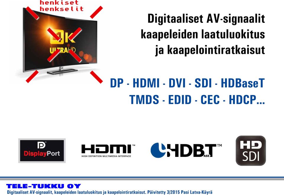 ja kaapelointiratkaisut DP - HDMI -