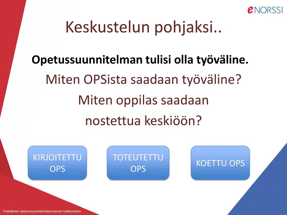 Miten OPSista saadaan työväline?