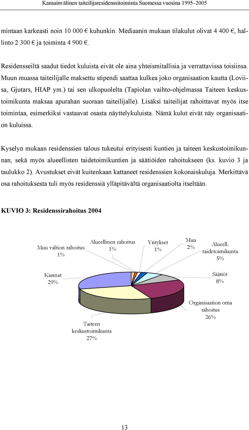 Muun muassa taiteilijalle maksettu stipendi saattaa kulkea joko organisaation kautta (Loviisa, Gjutars, HIAP ym.