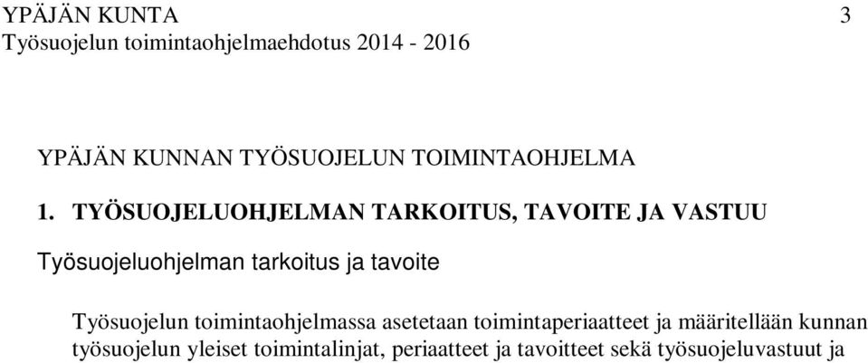 toimintalinjat, periaatteet ja tavoitteet sekä työsuojeluvastuut ja tehtävät Työturvallisuuslaki 738/2002 tuli voimaan 1.1.2003.