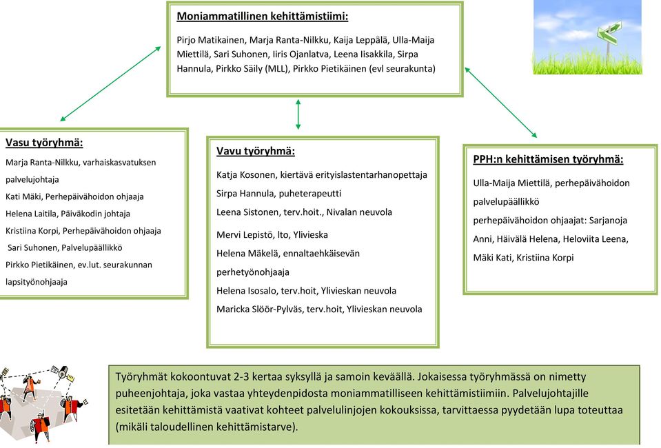 Perhepäivähoidon ohjaaja Sari Suhonen, Palvelupäällikkö Pirkko Pietikäinen, ev.lut.