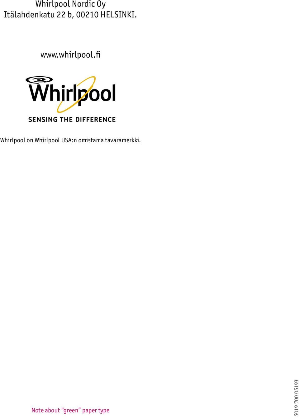 fi Whirlpool on Whirlpool USA:n omistama