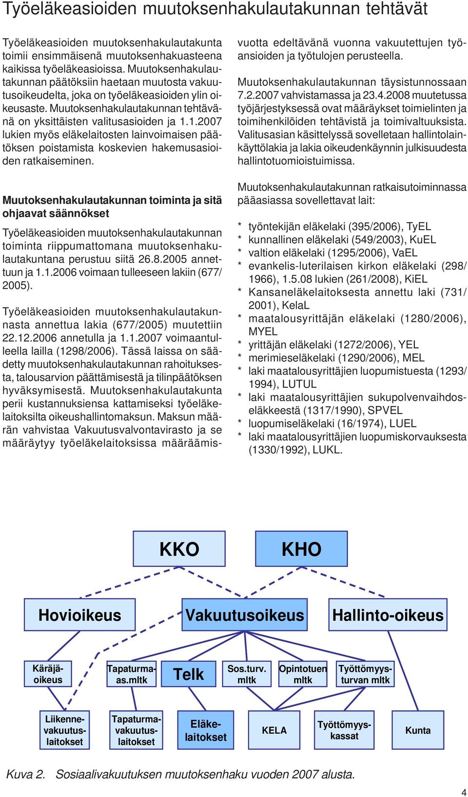 1.2007 lukien myös eläkelaitosten lainvoimaisen päätöksen poistamista koskevien hakemusasioiden ratkaiseminen.